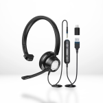 Hixio H365 USB Mono Noise-Cancelling Headset with Rotatable Mic & Inline Controls